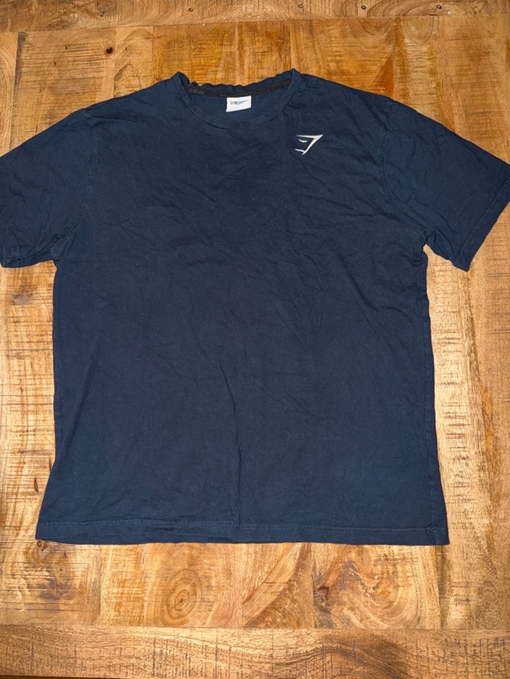 Gymshark Navy Short-Sleeve Crew Tee with Small Chest Logo